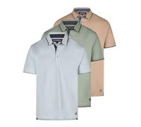riverso Poloshirt Herren Kurzarm 3er Pack RIVLeano Regular Fit Shirt Sommer Basic Baumwolle Einfarbig, Größe:M, Farbe:Pack 2 (Cobblestone Beige/Skyway Blue/Mineral Green)