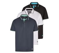 riverso Poloshirt Herren Kurzarm 3er Pack RIVLeano Regular Fit Shirt Sommer Basic Baumwolle Einfarbig, Größe:M, Farbe:Pack 3 (White/Navy/Black)
