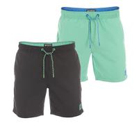 riverso Badehose Herren lang Badeshorts RIVDavid 2er Pack Set Regular Fit Schwimmhose Elastischer Bund, Größe:S, Farbe:Farbmix 1