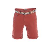 riverso Kurze Hosen Herren Chino Shorts Kurz mit Gürtel Regular Fit RIVKlaas Chinoshorts Bermuda Stretch, Größe:W 40, Farbe:Dark Red (55400)