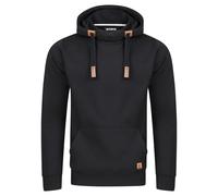 riverso Herren Kapuzenpullover RIVNiklas Regular Fit Hoodie Tasche Pullover Streetwear Cross-Over-Kragen Kapuze Schwarz L (L, Black (BJD))