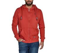 riverso Sweatjacke Herren mit Kapuze Reißverschluss Regular Fit RIVNoah Kapuzenjacke Hoodie Kapuzenpullover Rot M, Größe:M, Farbe:Rusty Ochre Red (15400)