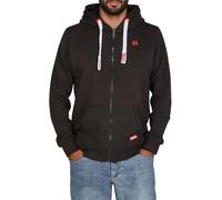riverso Sweatjacke Herren mit Kapuze Reißverschluss Regular Fit RIVNoah Kapuzenjacke Hoodie Kapuzenpullover Schwarz S, Größe:S, Farbe:Black-Formula Red (24002)