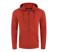 riverso Sweatjacke Herren RIVNils Regular Fit Zip Hoodie Kapuzenjacke Kapuzenpullover Sweatshirt, Größe:L, Farbe:Rusty Ochre Red (15400)