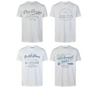 riverso Tshirt Herren Baumwolle Regular Fit RIVLeon 4er Set Pack Rundhals Kurzarm Sommer Tee Shirt Print, Größe:4XL, Farbe:Farbmix 13