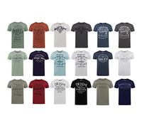 riverso Tshirt Herren Baumwolle Regular Fit RIVLeon 4er Set Pack Rundhals Kurzarm Sommer Tee Shirt Print, Größe:L, Farbe:Farbmix 31