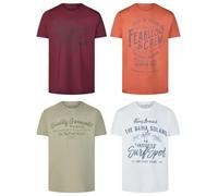 riverso Tshirt Herren Baumwolle Regular Fit RIVLeon 4er Set Pack Rundhals Kurzarm Sommer Tee Shirt Print, Größe:M, Farbe:Farbmix 24