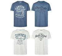 riverso Tshirt Herren Baumwolle Regular Fit RIVLeon 4er Set Pack Rundhals Kurzarm Sommer Tee Shirt Print, Größe:XXL, Farbe:Farbmix 3