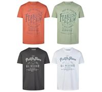 riverso Tshirt Herren Baumwolle Regular Fit RIVLeon 4er Set Pack Rundhals Kurzarm Sommer Tee Shirt Print, Größe:S, Farbe:Farbmix 17