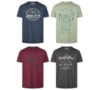 riverso Tshirt Herren Baumwolle Regular Fit RIVLeon 4er Set Pack Rundhals Kurzarm Sommer Tee Shirt Print, Größe:4XL, Farbe:Farbmix 10