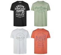 riverso Tshirt Herren Baumwolle Regular Fit RIVLeon 4er Set Pack Rundhals Kurzarm Sommer Tee Shirt Print, Größe:3XL, Farbe:Farbmix 28