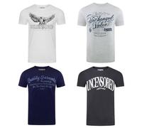 riverso Tshirt Herren Baumwolle Regular Fit RIVLeon 4er Set Pack Rundhals Kurzarm Sommer Tee Shirt Print, Größe:5XL, Farbe:Farbmix 29