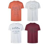 riverso Tshirt Herren Baumwolle Regular Fit RIVLeon 4er Set Pack Rundhals Kurzarm Sommer Tee Shirt Print, Größe:3XL, Farbe:Farbmix 16