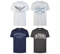 riverso Tshirt Herren Baumwolle Regular Fit RIVLeon 4er Set Pack Rundhals Kurzarm Sommer Tee Shirt Print, Größe:S, Farbe:Farbmix 29