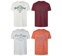 riverso Tshirt Herren Baumwolle Regular Fit RIVLeon 4er Set Pack Rundhals Kurzarm Sommer Tee Shirt Print, Größe:M, Farbe:Farbmix 26