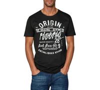 riverso Tshirt Herren Baumwolle Regular Fit RIVLeon Rundhals Kurzarm Sommer Tee Shirt Print, Größe:XXL, Farbe:Black (D1JD)