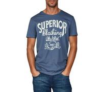 riverso Tshirt Herren Baumwolle Regular Fit RIVLeon Rundhals Kurzarm Sommer Tee Shirt Print, Größe:5XL, Farbe:Blau (BJD)