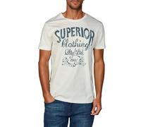 riverso Tshirt Herren Baumwolle Regular Fit RIVLeon Rundhals Kurzarm Sommer Tee Shirt Print, Größe:M, Farbe:Weiß (BJD)