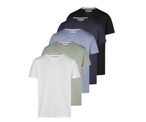 riverso Tshirt Herren Regular Fit RIVDean 5er Set Pack Rundhals Kurzarm Sommer Tee Shirt Basic, Größe:S, Farbe:Pack 4