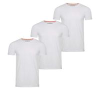 riverso Tshirt Herren Regular Fit RIVLenny 3er Pack Set Rundhals Kurzarm Sommer Tee Shirt leichte Baumwolle Flammgarn Einfarbig Weiß L, Größe:L, Farbe:White