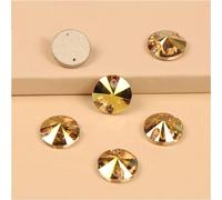 Rivoli Kristall-Strasssteine zum Aufnähen, Glassteine, flache Rückseite, zum Nähen, für Handarbeiten, Handwerk, metallischer Sonnenschein, 10 mm, 35 Stück