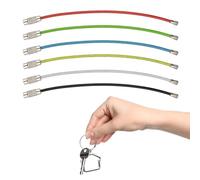 Riybyds 36 Stück Edelstahl Draht Schlüsselanhänger Kabel Set, 2mm Dick, Heavy Duty Gepäckanhänger Schleifen mit Nylonummantelung, Farbkodiert, 15 cm Länge - für Schlüsselringe, ID-Tags und Mehr