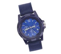 RIZGHWOY Runde Elektronische Militäruhr, Robustes Nylonarmband für den Täglichen Gebrauch und den Einsatz in der Armee, Gehäuse aus Legierung, Dornschließe, Anwendbare Szene: Militär (Blue)