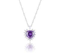 RIZILIA Amethyst Lila Herz des Ozeans Kette CZ Gold Anhänger
