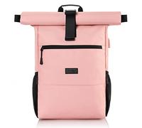 RJEU Rucksack Damen,Schulrucksack Mädchen Teenager,Rolltop Rucksack Frauen mit 12-17 Zoll Laptopfach für Freizeit,Uni,Schule,Arbeit,Reisen (Rosa2-26L)