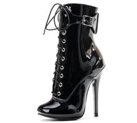 RJXGECUF High Heels 14 cm Stiefeletten Stiletto Absatz,Black-39