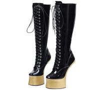 RJXGECUF High Heels 18 cm Kniehohe Stiefel für Pole Dance,Black-40