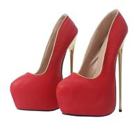 RJXGECUF High Heels 22CM Model Catwalk Super High Heels Metal Silettos Männer und Frauen,Red-39