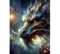 RKFLGEW 14CT Fantasie-Drache Zählbare Kreuzstich-Sets Anime Tiere Vorgedruckter Kreuzstich Aus Stoff,Diy-Kunst,Handarbeiten,Sticksets Für Erwachsene Und Anfänger 30x40 cm