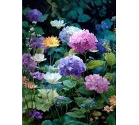 RKFLGEW Blumen Diy Perlen Zum Sticken Fantasie-Hortensie Nadelstich-Sets: Perlenkreuzstich,3D-Perlenmalerei,Handarbeit Für Handarbeiten 40x50 cm