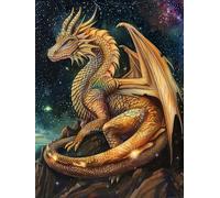 RKFLGEW DIY Perlenstickset - Anime Drachen, Tiere Und Mädchen Nadelspitze Gobelin - Kreuzstich Nadelarbeit Set 30x40cm