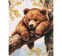 RKFLGEW DIY Stickperlen Fantasy Bär Perlen Stickset Cartoon Tiere Nadelspitze Gobelin Set Perlenstickerei Nadelarbeit Set Perlen Kreuzstich Set 50x70cm