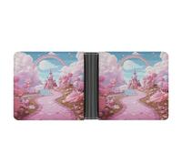 RKJVB Classic Slimfold Wallet for Women Candy Land Bifold Credit Card Holder Wallet for Men Leather Wallet with ID Window And Multiple Card Slots Mini Wallet, Candy Land, 4.6 × 3.7 × 2.5 cm, Classic,