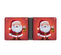 RKJVB Klassische Slimfold Geldbörse für Damen, niedlicher Weihnachtsmann, Bifold Kreditkartenetui für Herren, Ledergeldbörse mit Ausweisfenster und mehreren Kartenfächern, Mini-Geldbörse, niedlicher