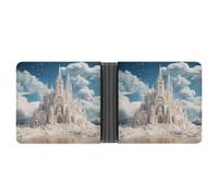 RKJVB Klassische Slimfold Geldbörse für Frauen Building A Sandcastle Bifold Kreditkartenetui Geldbörse für Herren Leder Geldbörse mit Ausweisfenster und mehreren Kartenfächern Mini Wallet Building A