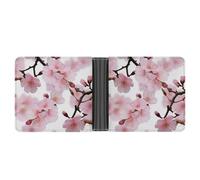 RKJVB Klassische Slimfold Geldbörse für Frauen Cherry Japanese Cherry Blossom Bifold Kreditkartenetui Geldbörse für Herren Leder Geldbörse mit Ausweisfenster und mehreren Kartenfächern Mini Wallet