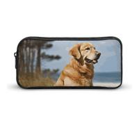 Rkklvbns Golden Retriever großes Federmäppchen, tragbares Federmäppchen mit Reißverschluss, Schreibwaren-Organizer, einfache Aufbewahrung, ästhetische Schreibwaren für Büro, Uni, Erwachsene