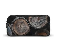 Rkklvbns Großes Federmäppchen aus Holz, rund, tragbares Federmäppchen mit Reißverschluss, Schreibwaren-Organizer, einfache Aufbewahrung, ästhetische Schreibwaren für Büro, Uni, Erwachsene