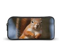 Rkklvbns Großes Federmäppchen mit Eichhörnchen, lustiges Tiermotiv, tragbar, mit Reißverschluss, Schreibwaren-Organizer, einfache Aufbewahrung, ästhetische Schreibwaren für Büro, Uni, Erwachsene