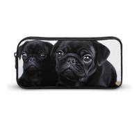 Rkklvbns Großes Federmäppchen mit niedlichem Mops, tragbar, mit Reißverschluss, Schreibwaren-Organizer, einfache Aufbewahrung, ästhetische Schreibwaren für Büro, Uni, Erwachsene