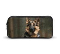 Rkklvbns Großes Federmäppchen mit Reißverschluss, Motiv: Deutscher Schäferhund, einfache Aufbewahrung, ästhetische Schreibwaren für Büro, Uni, Erwachsene