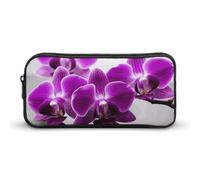 Rkklvbns Großes Federmäppchen mit Schmetterlings-Orchidee, tragbares Federmäppchen mit Reißverschluss, Schreibwaren-Organizer, einfache Aufbewahrung, ästhetische Schreibwaren für Büro, Uni, Erwachsene