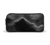 Rkklvbns Großes Federmäppchen mit weißem Linienmuster, tragbares Federmäppchen mit Reißverschluss, Schreibwaren-Organizer, einfache Aufbewahrung, ästhetische Schreibwaren für Büro, Uni, Erwachsene