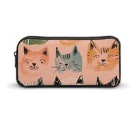 Rkklvbns Großes Federmäppchen, tragbar, mit Reißverschluss, Schreibwaren-Organizer, einfache Aufbewahrung, ästhetische Schreibwaren für Büro, Uni, Erwachsene, Pfirsich und Grün