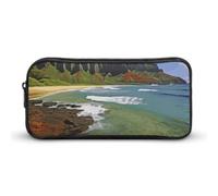 Rkklvbns Kauai Hawaii Seashore, großes Federmäppchen, tragbares Federmäppchen mit Reißverschluss, Schreibwaren-Organizer, einfache Aufbewahrung, ästhetische Schreibwaren für Büro, Uni, Erwachsene