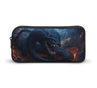 Rkklvbns Schwarze Schlange in Flammen, großes Federmäppchen, tragbares Federmäppchen mit Reißverschluss, Schreibwaren-Organizer, einfache Aufbewahrung, ästhetische Schreibwaren für Büro, Uni